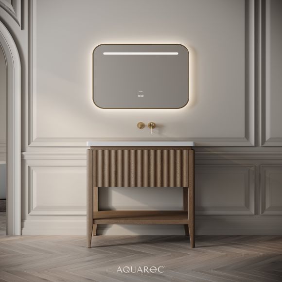 Kensington Vanity Unit & Stone Basin 800mm Smoked Oak